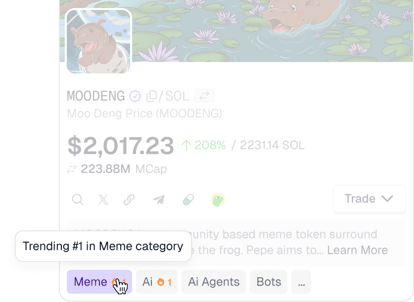 Token card with category rank badges